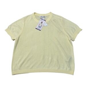 Edited by Hunter McGrady Women's Short Sleeve Yellow Luxe Sweater Sz XXL 23 x 24